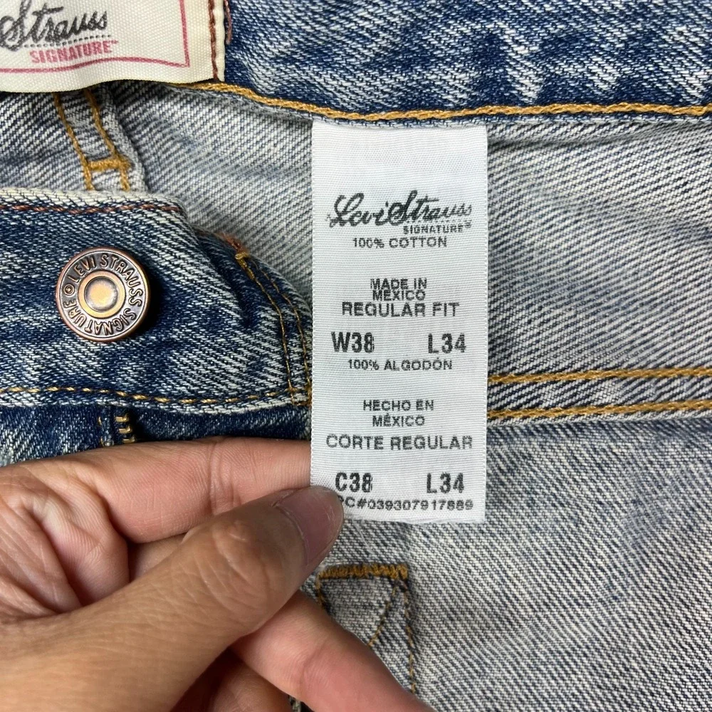 Signature‎ by Levi Strauss Jeans Men's Blue Denim Regular Fit Classic - 37X33